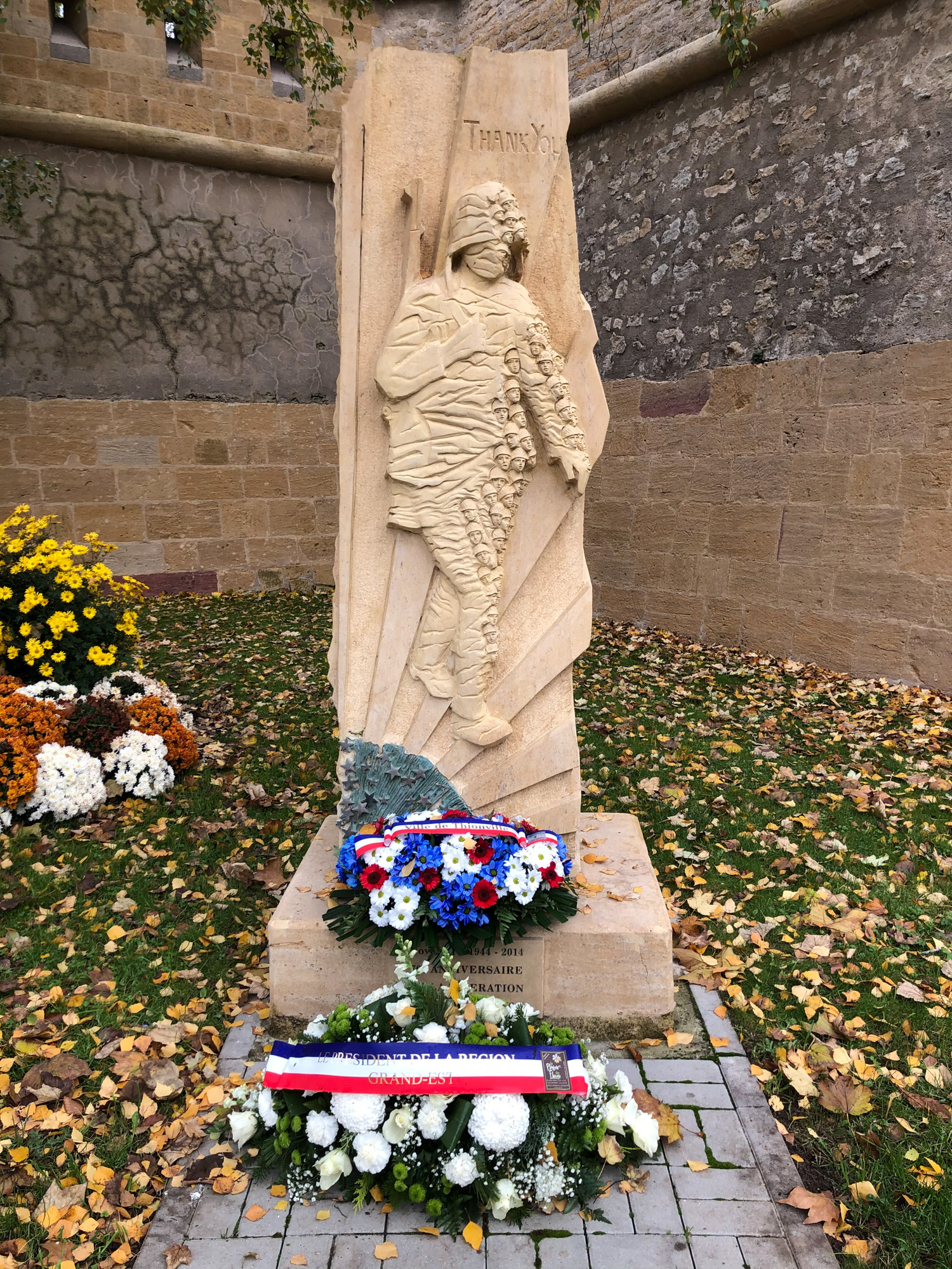 Dedicated during the 70th Anniversary Commemorations of the Liberation of Thionville, France, this monument honors their American liberators: the 90th and the 95th IDs, 10th Armored Division and 3rd Calvary.