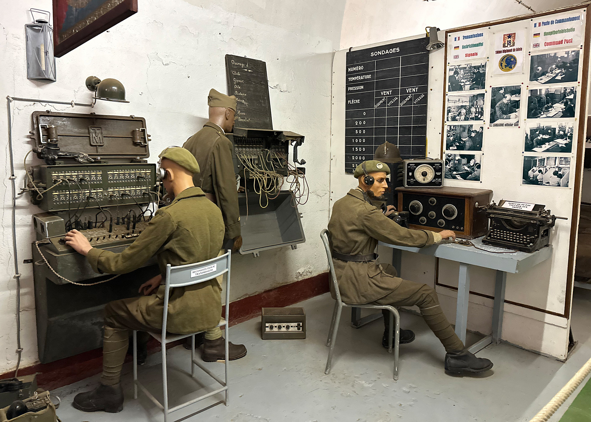 Recreation of the switchboard and communication center that served the fort.