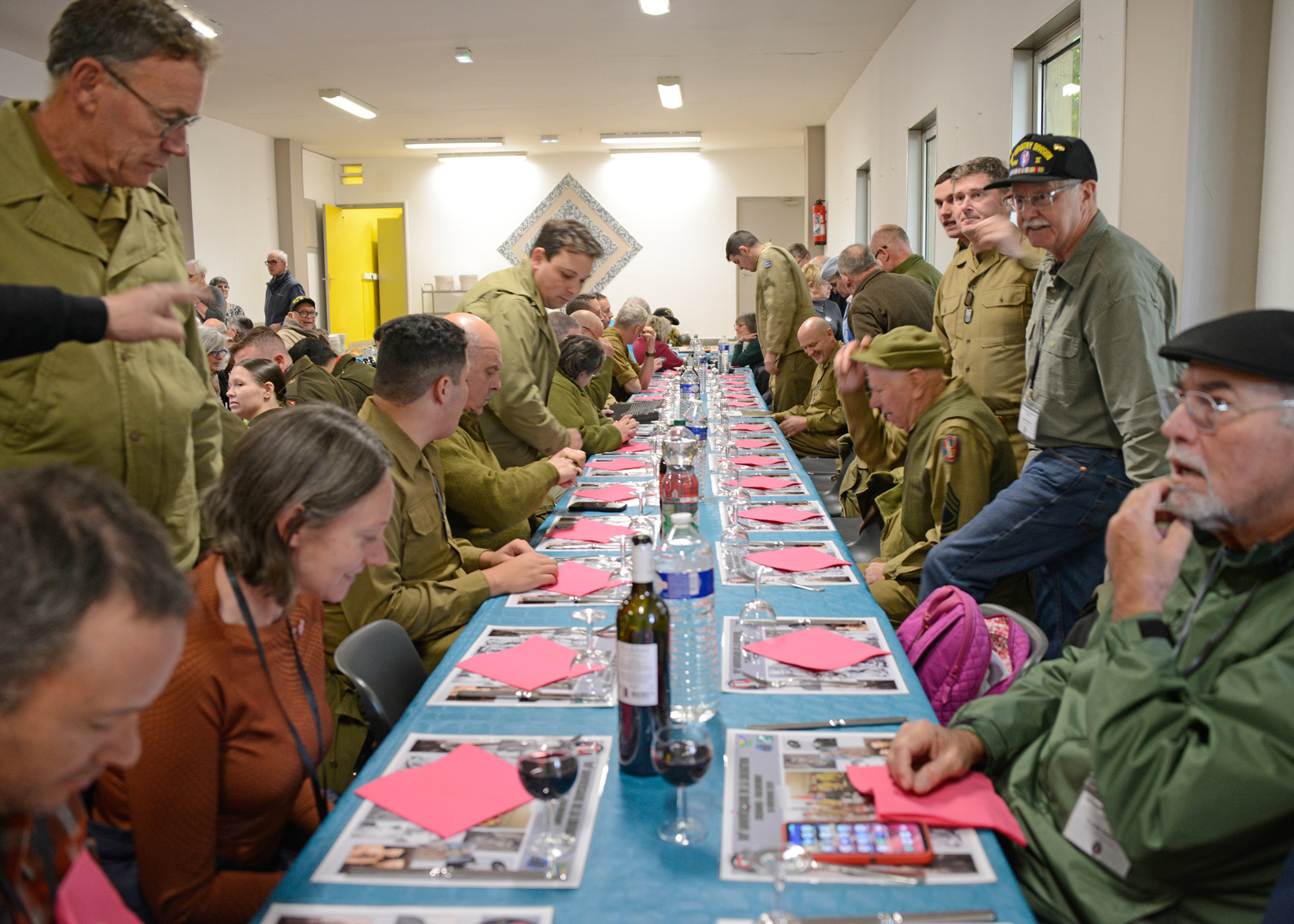 Lunch with the C.L.V.M.A. in Faulquemont November 16, 2024. Mealtime provided a great opportunity for family and friends of the 95th to meet and talk with members of the C.L.V.M.A.