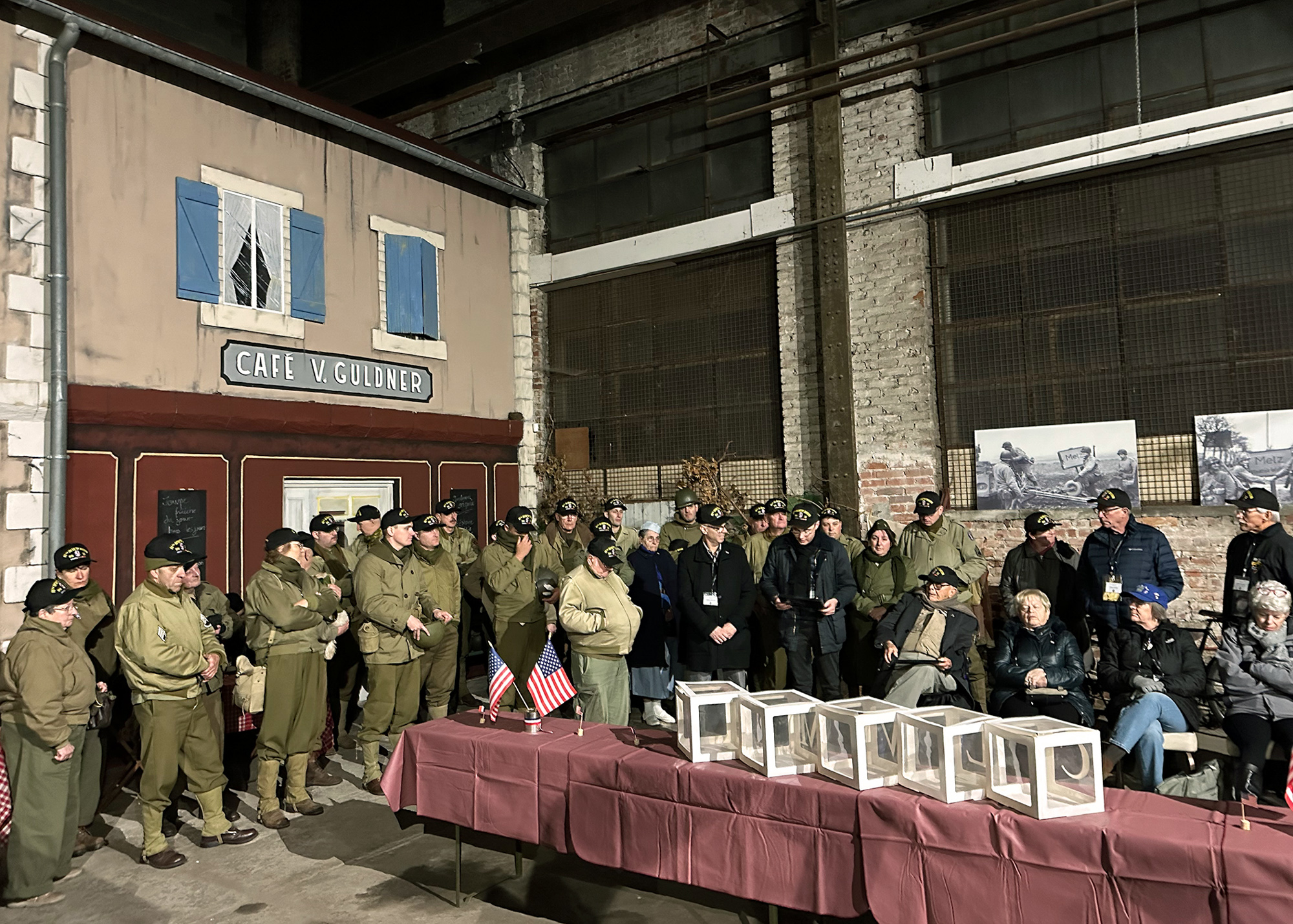 Members of the C.L.V.M.A. sport the new caps they had just received from the 95th Association and Foundation.