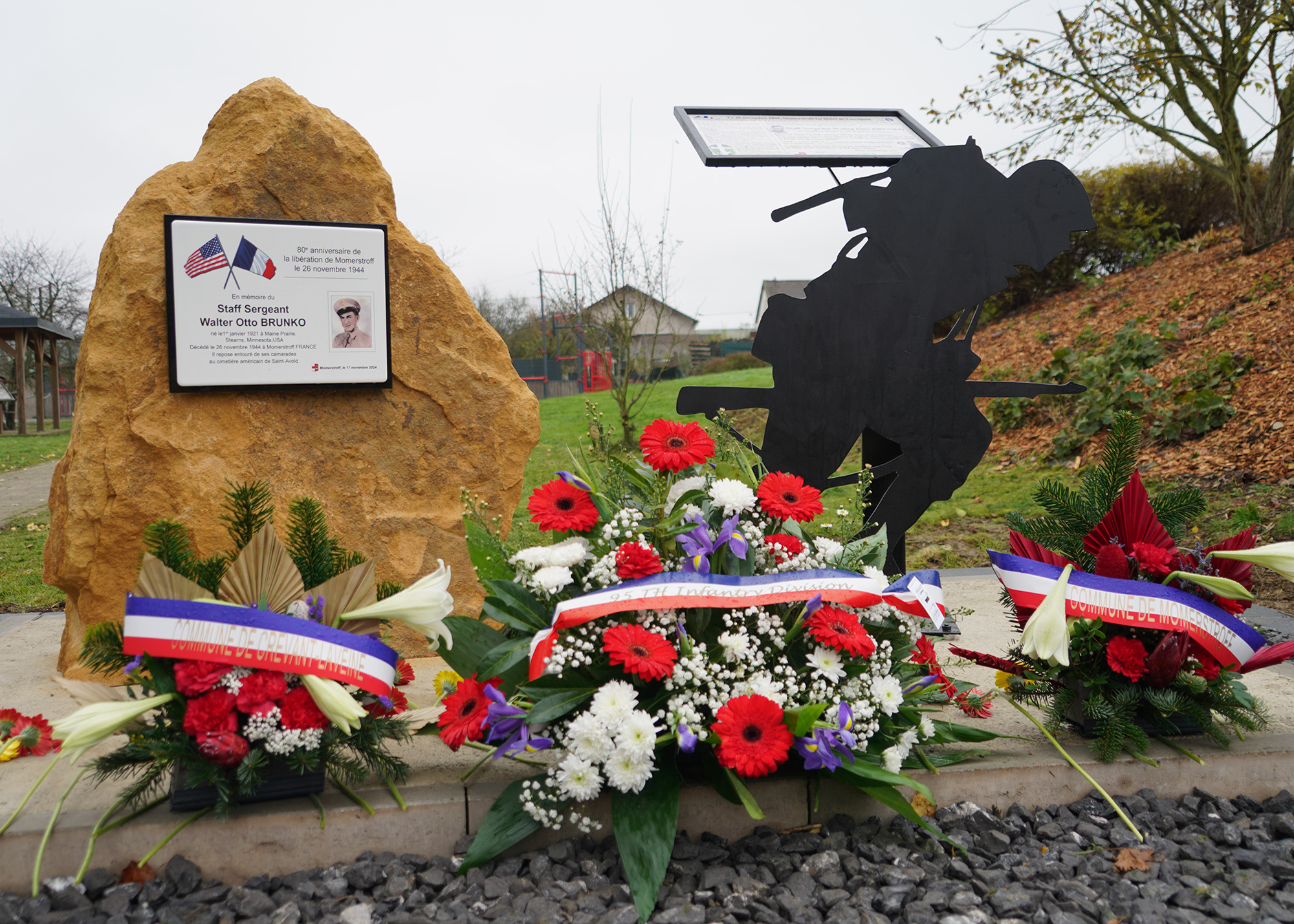 Monument dedicated to Walter O. Brunko on November 17, 2024.