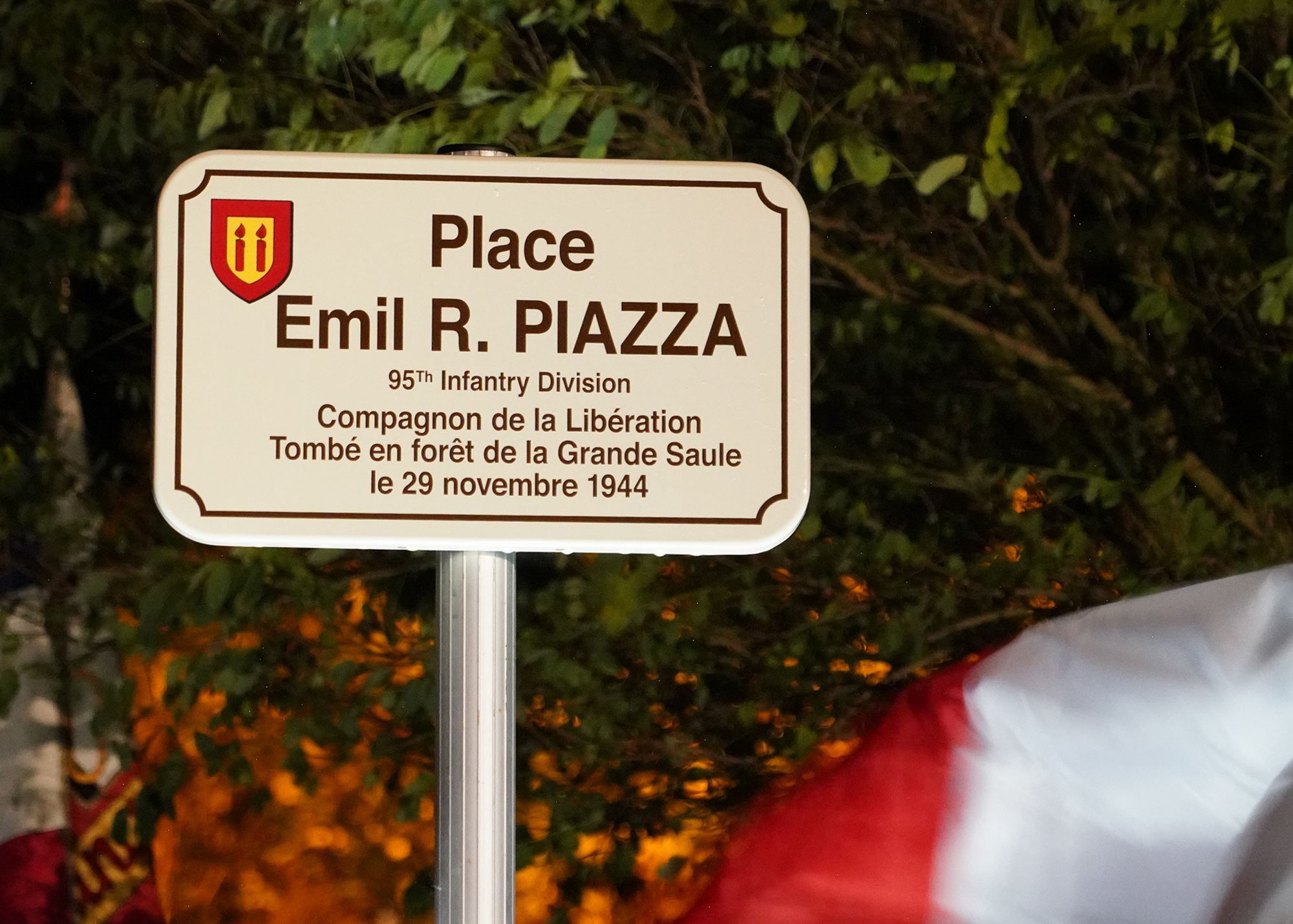 New marker in remembrance of Emil R. Piazza.