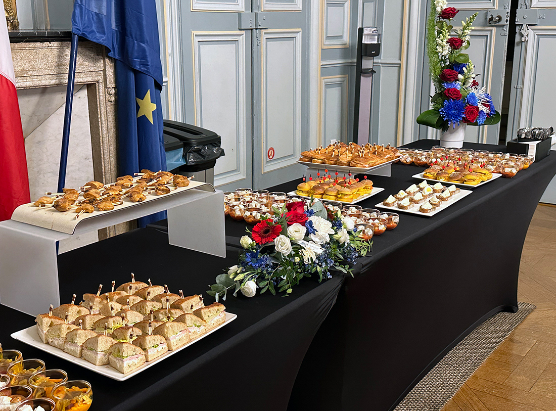 Following the speeches at the Hôtel de Ville, a beautiful array of food was presented to those in attendance.