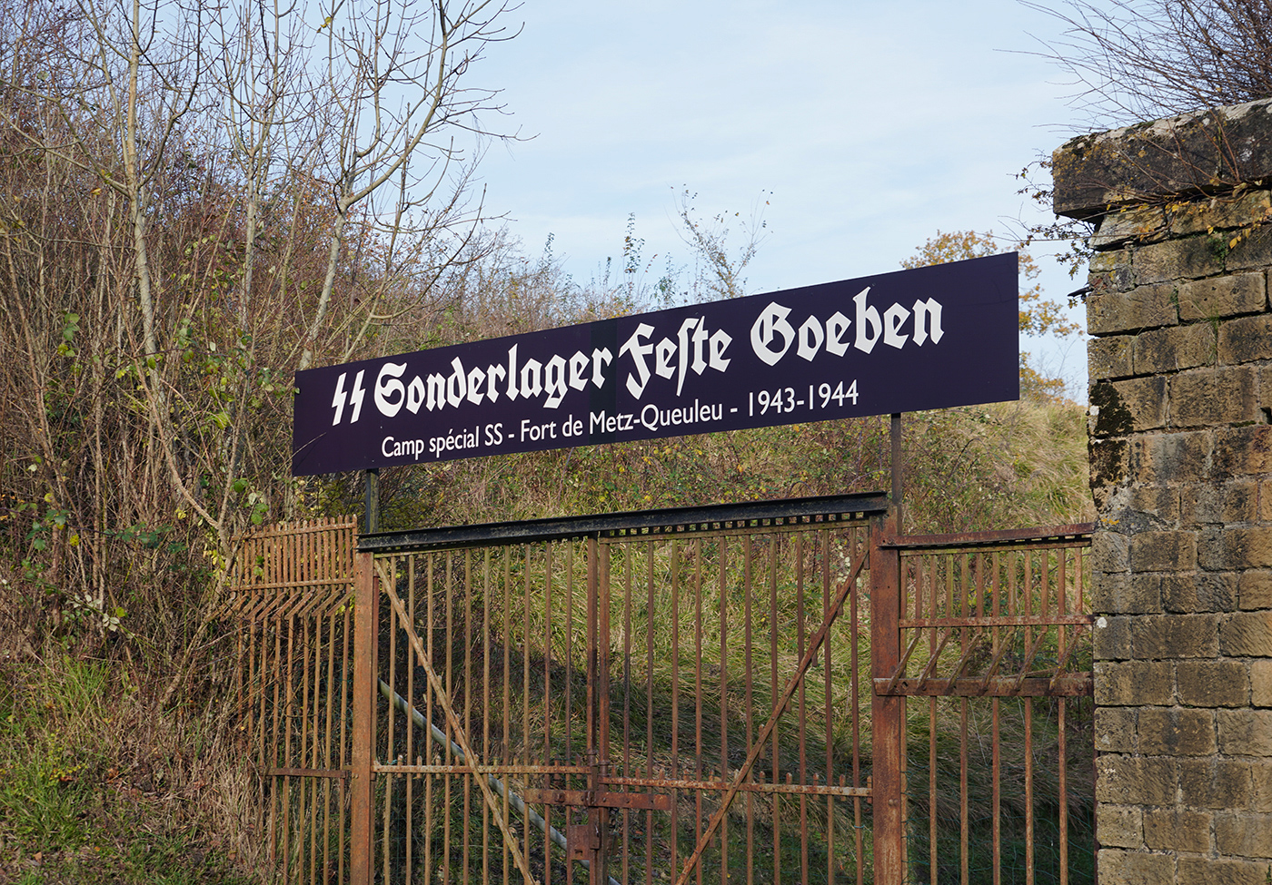 Beginning in October 1943, Fort Queuleu was used by the Gestapo as an internment camp. It was not a concentration camp, but an interrogation center for captured or arrested members of the French Resistance.