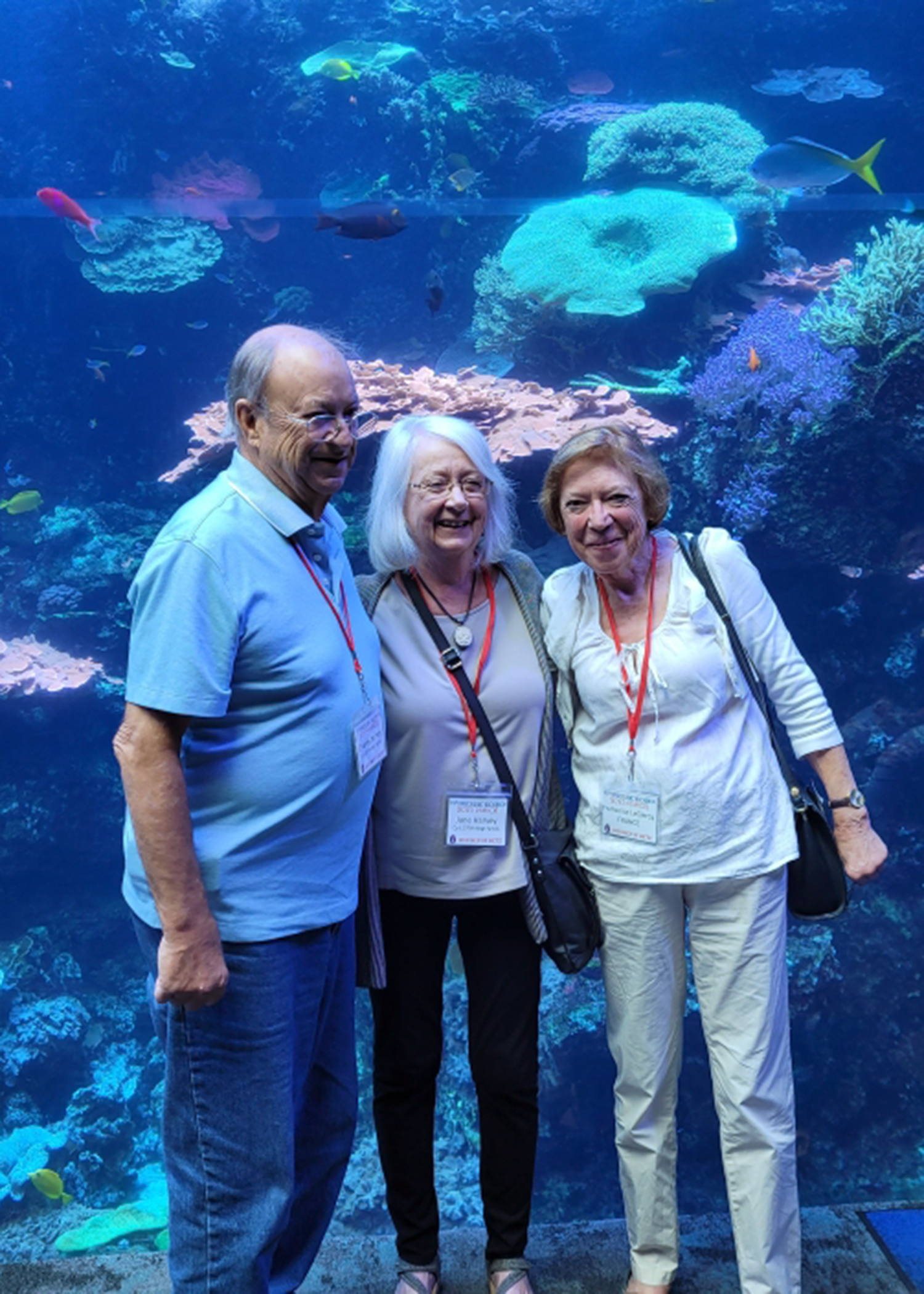 Chuck and Jane Harvey and Françoise Leclercq at the Georgia Aquarium.