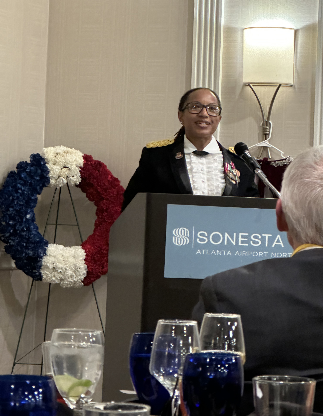 Only 21 days into her new commission as commanding general of the 95th Division IET, Brig. Gen. Daphne Davis spoke at the 73rd Reunion 95th Division Formal Banquet on Sat., Oct. 7, 2023.