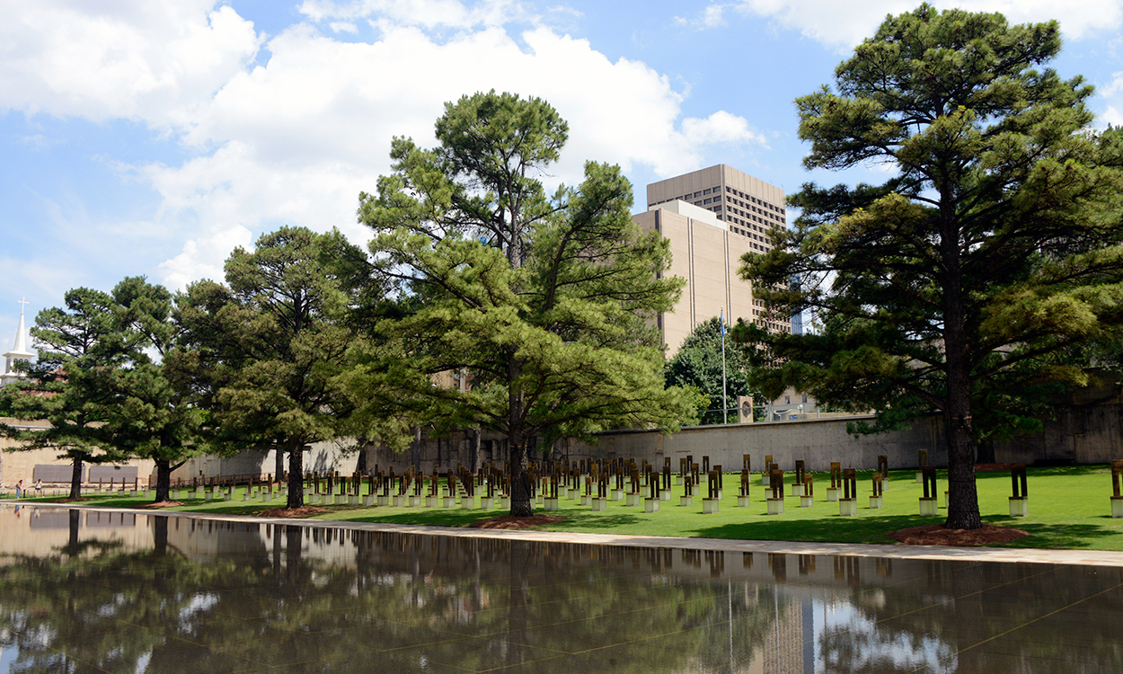 Oklahoma City National Memorial honors the victims, survivors, rescuers, and all who were affected by the Oklahoma City bombing on April 19, 1995.