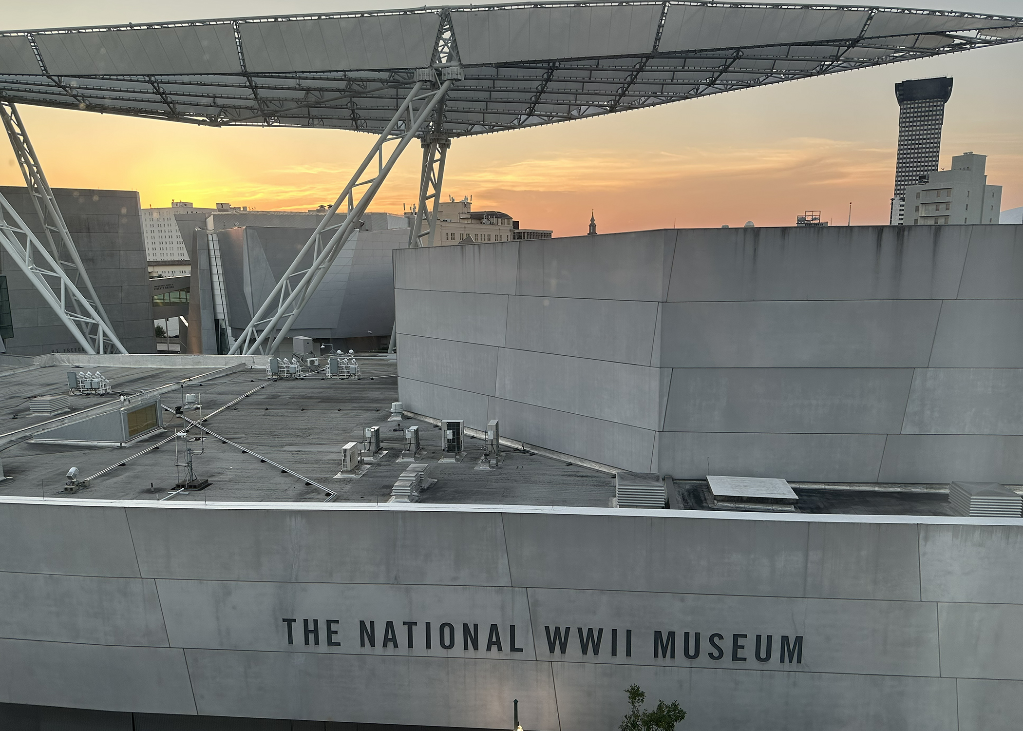 View of the National WWII Museum from our hotel window.