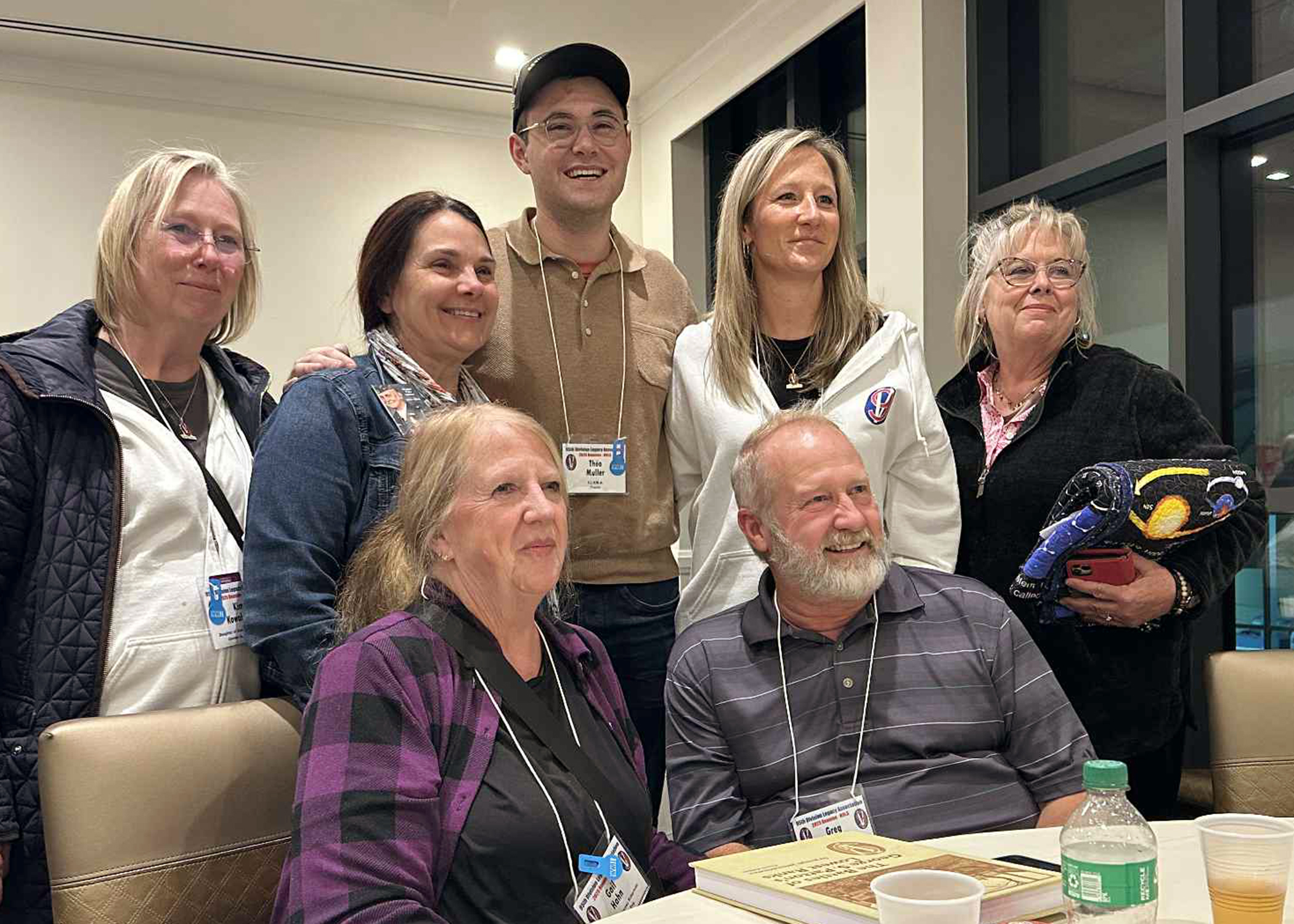 Seated: Gail and Greg Hahn. Standing: Kim Kowalczyk, Roselle Calarino, Théo Muller, Tanya Chang and Vanessa Smith.