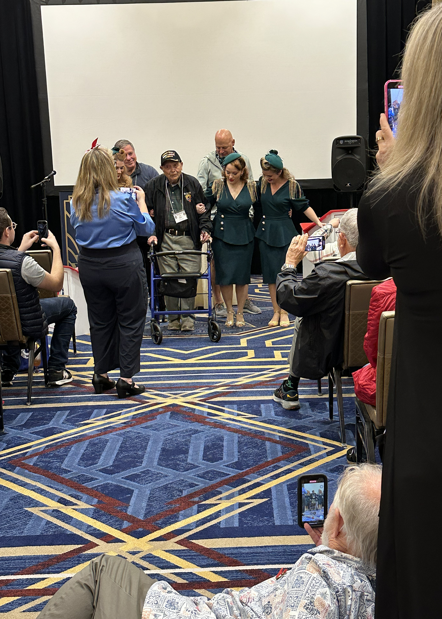 Lots of videos were taken as Ceo Bauer, accompanied by the Victory Belles, Carl Urbon and Todd McNeilly, performed his "Pump Handle Dance."