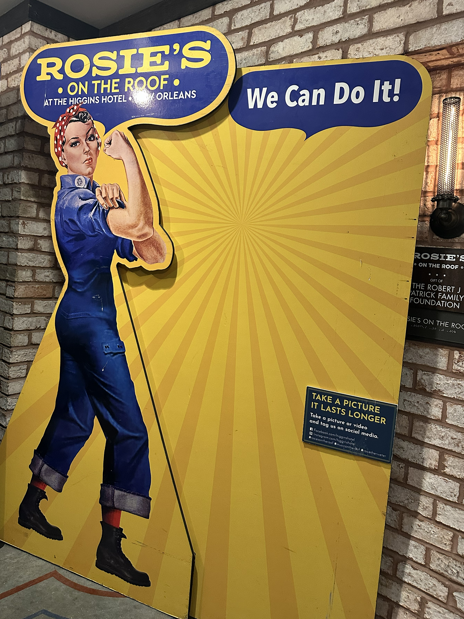 Rosie's on the Roof is a rooftop bar on the 9th floor of the Higgins.