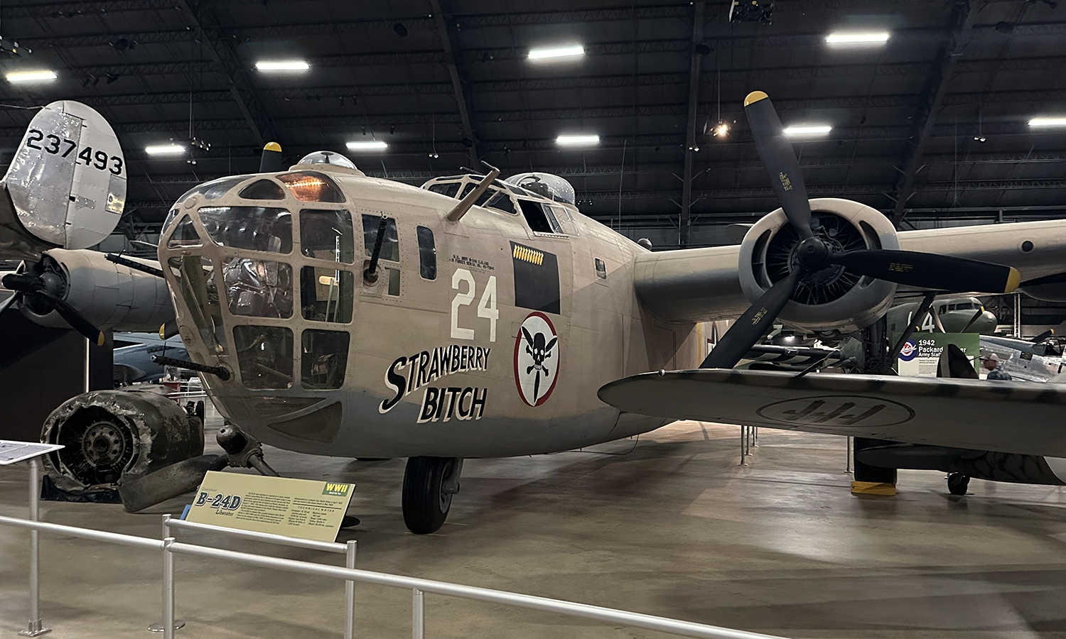 This B-24D served with the 9th Air Force in the 512th Bomb Squadron and flew over 50 combat missions from North Africa between 1943-44.