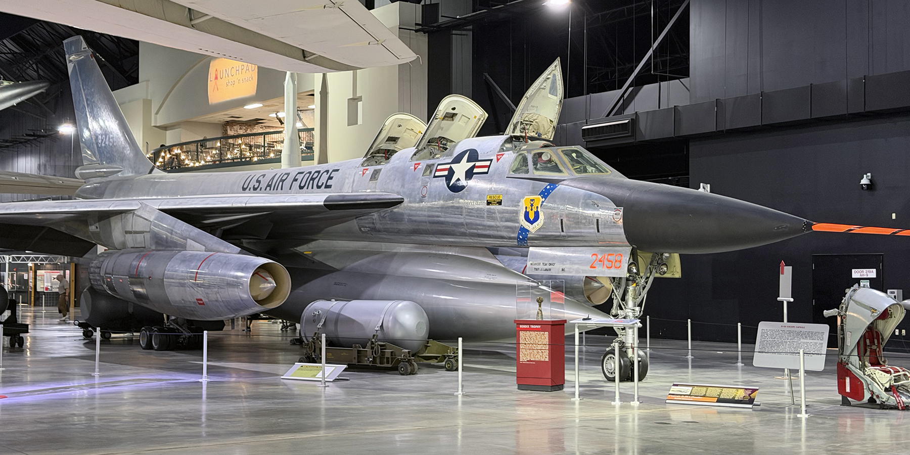 The B-58 Hustler is a supersonic strategic bomber and was the first capable of Mach 2 flight.