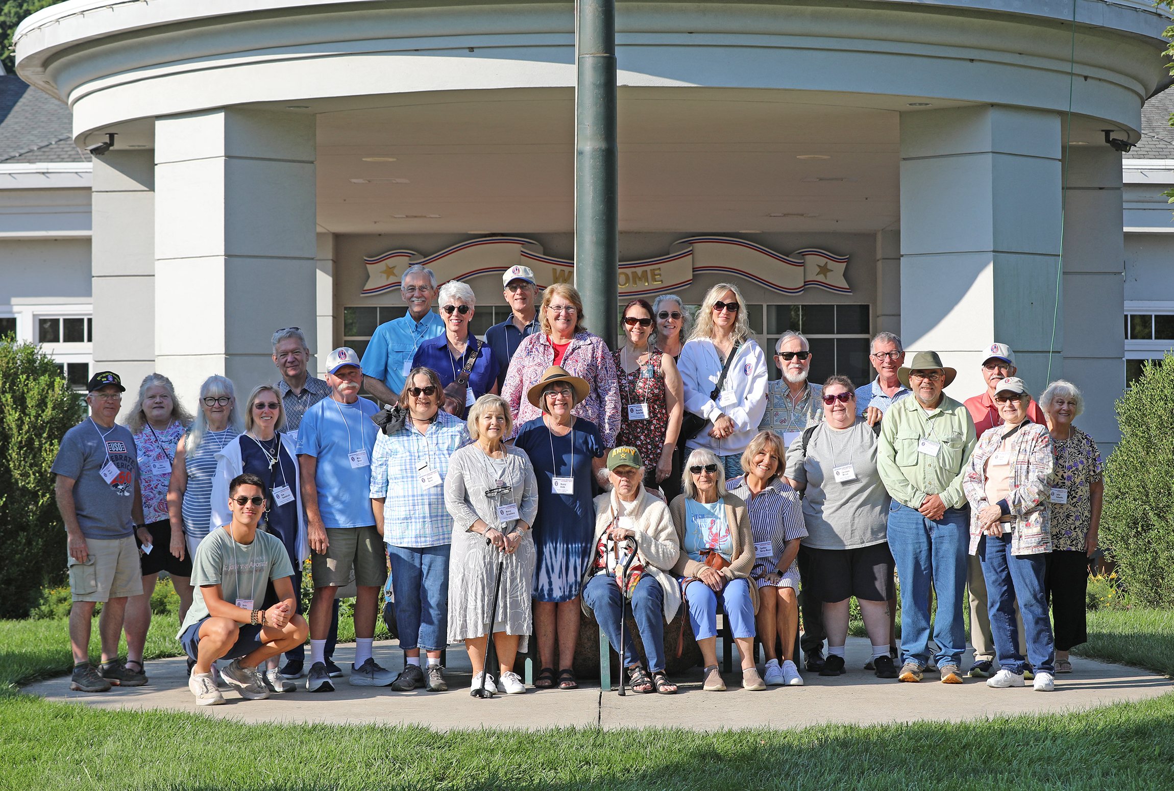 Carillon Historical Park, Dayton, Ohio, Friday, Aug. 21, 2026. Front Row: Kevin Chang, Nancy Broadway, Margaret Jamison, June Ann Albino and Cynthia Meyer. Row 2: Dan Foust, Kay Grosinske, Marsha Flora, Kim Kowalczyk, Mike Bever, Diane Bever, Nancy Bubb, Carolann Weisel, Ron Heisterkamp, Susan Feely and Julie Schuette. Row 3: Jim Broadway, Clif Twaddle, Kathy Twaddle, Bill Soderberg, Kristin Whittington, Roselle Calarino, Lorna Earnest, Tanya Chang, David Meyer, Steve Bubb and Mike Flora.